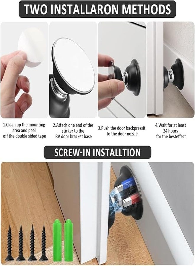 Flygon سدادة باب مغناطيسية من فلايغون لتثبيت الباب والتسوق، سدادة باب ذاتية اللصق ماصة للصدمات وهادئة | مغناطيس حامل للباب الرئيسي أو باب غرفة النوم أو باب المطبخ - Image 4